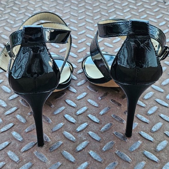 Charles David Women Heel Black Patent Leather Upper Sandal Strappy Shoes Size 7 - Picture 6 of 11